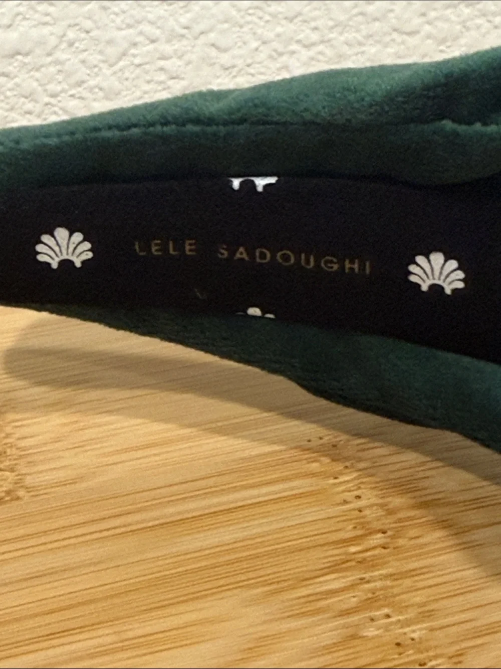 Lele Sadoughi Emerald Green Knotted Velvet Headband